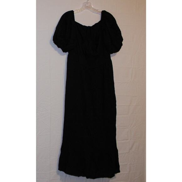 Bloomchic Dress Woman's Size 10 Medium Black Midi Cold Shoulder Pocket NWT - Picture 8 of 8